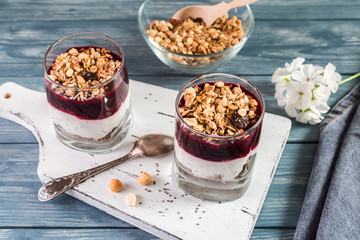 Image with granola and yogurt.