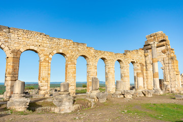 Fototapeta premium The Basilica at the Roman Ruins of Volubilis in Morocco