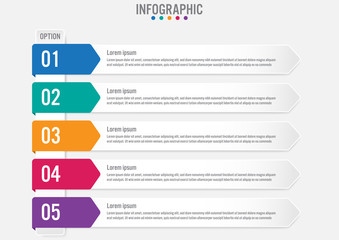 Business infographic labels template with 5 options.Creative concept for infographic..