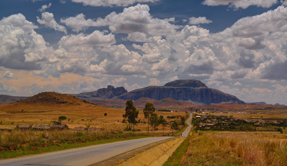 Landscape to Andringitra mountain range, Ihosy, Madagascar
