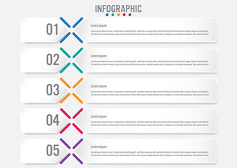 Business infographic labels template with 5 options.Creative concept for infographic..