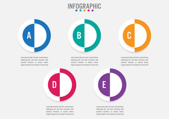 Business infographic labels template with 5 options.Creative concept for infographic..