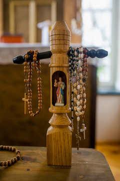 Jesus Christ's figurine in historical museum in Zhlobin, Belarus