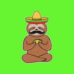 cute mexican sloth cinco de mayo mexican culture tacos and tequila