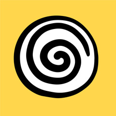 Black spiral hand dranw logotype in cartoon style bright colors
