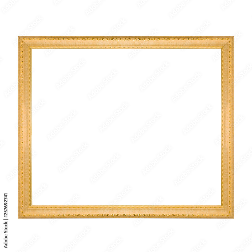 Aufkleber gold frame with a pattern isolated on white