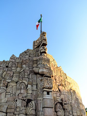 the Monument to the Fatherland in Merida, Yucatan, Mexico at sunrise