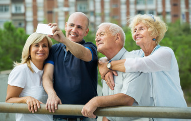 mature  positive people  doing selfie