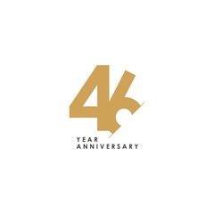 46 Year Anniversary Vector Template Design Illustration