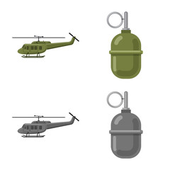 Vector design of weapon and gun icon. Set of weapon and army stock symbol for web.