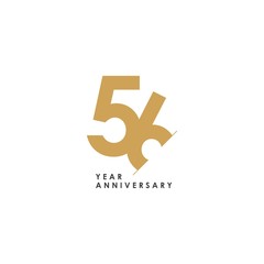 56 Year Anniversary Vector Template Design Illustration