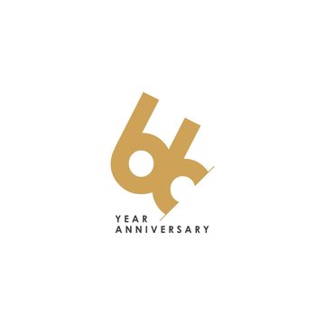 66 Year Anniversary Vector Template Design Illustration