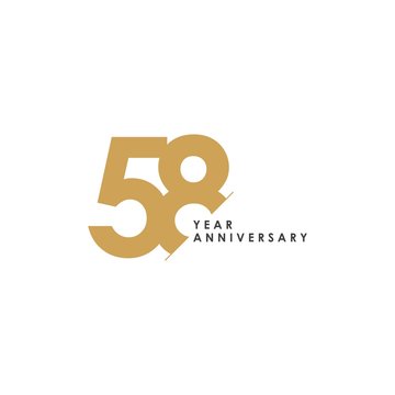 58 Year Anniversary Vector Template Design Illustration