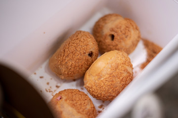 Puff Creams in box selective focus