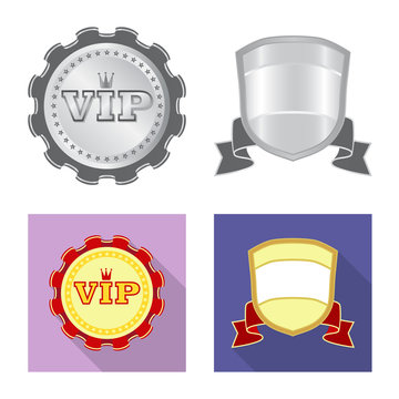 Vector design of emblem and badge symbol. Collection of emblem and sticker stock vector illustration.