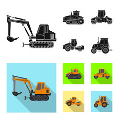 Vector design of build and construction icon. Collection of build and machinery stock symbol for web.