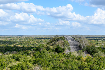 Pyramids and ruins of Calakmul in Campeche, Mexico
