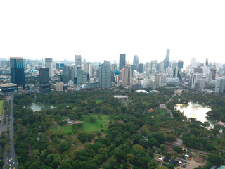 Fototapeta premium Aerial view urban city office building and condo block