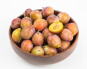 Fresh prunus in a bowl