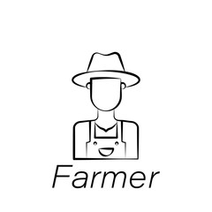 farmer hand draw icon. Element of farming illustration icons. Signs and symbols can be used for web, logo, mobile app, UI, UX