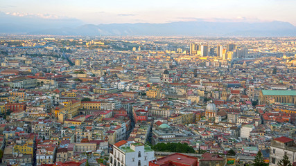 Fototapeta premium Aerial view of Napoli historic centre
