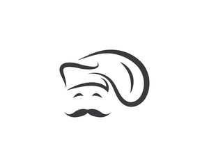 hat chef logo template vecto