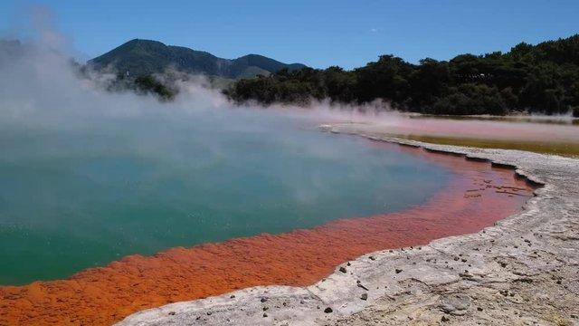 Beautiful scenery of thermal land, Rotorua, North Island,  New Zealand.