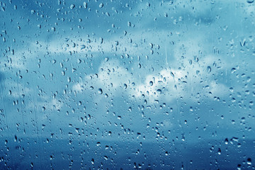 water drops on glass