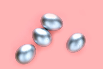 Eggs for Easter. Pink retro. Easter concept. Holiday concept.