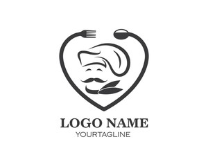 hat chef logo template vecto