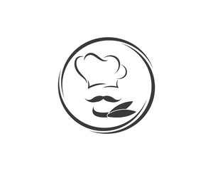 hat chef logo template vecto
