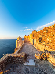 The  ruins of the Venetian castle in Oia Santorini G