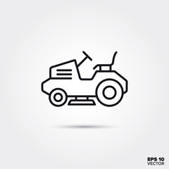 lawn tractor vector line icon