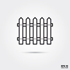 garden fence vector line icon
