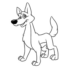 Dog funny animal character  cartoon illustration isolated image coloring page