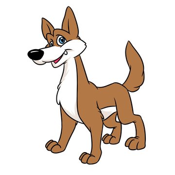 Dog funny smile animal character  cartoon illustration isolated image 