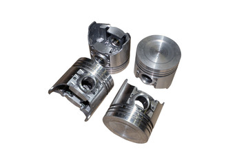 Automobile parts piston isolated on a white background