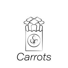 carrots hand draw icon. Element of farming illustration icons. Signs and symbols can be used for web, logo, mobile app, UI, UX