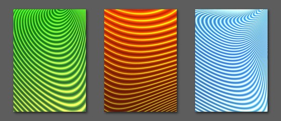 Collection covers design. Lines colorful neon gradients. Future geometric template.
