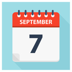 September 7 -  Calendar Icon - Calendar design template