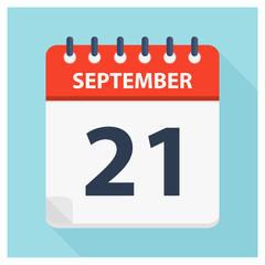 September 21 -  Calendar Icon - Calendar design template