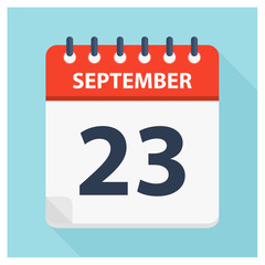 September 23 -  Calendar Icon - Calendar design template