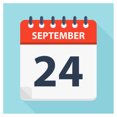September 24 -  Calendar Icon - Calendar design template