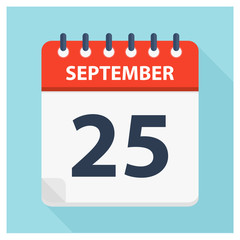 September 25 -  Calendar Icon - Calendar design template