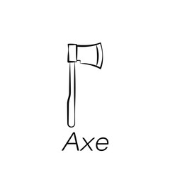 axe hand draw icon. Element of farming illustration icons. Signs and symbols can be used for web, logo, mobile app, UI, UX