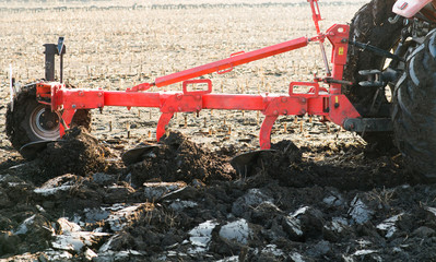 Plowing of stubble field