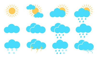 Weather icons. Vector illustration.