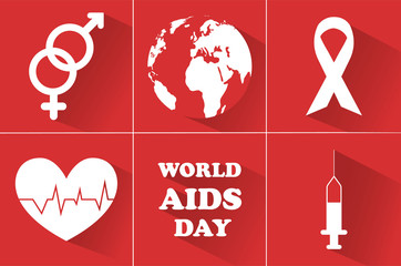 World AIDS Day. December 1st. Symbol of the day to fight AIDS.