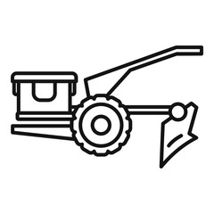 Walking tractor icon. Outline walking tractor vector icon for web design isolated on white background