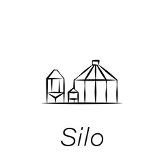 silo hand draw icon. Element of farming illustration icons. Signs and symbols can be used for web, logo, mobile app, UI, UX © FIDAN